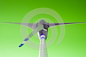 Wind Turbine concept on green background