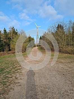 Wind turbine in the countryside photo