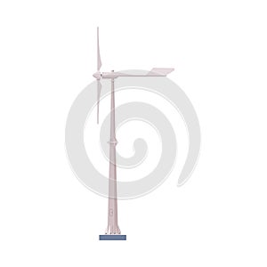 Wind Turbine, Eco Green Energy Production, Alternative Power Flat Vector Illustration