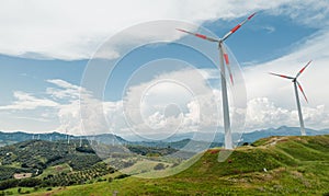 Wind turbine electric generator on the mountains