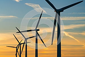 Wind turbine energy generaters on wind farm