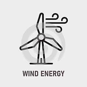 Wind turbine energy on white background. Vector illustration.