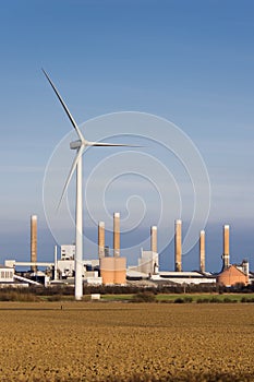 Wind turbine and factory vertical