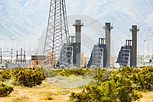 Wind Turbine Farm Industrial Site