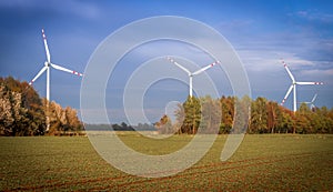 Wind turbine on the field