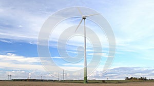 Wind turbine in the field. NTSC version.