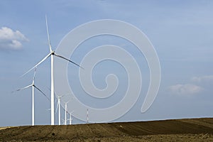 Wind turbine in fields at Alibunar, Banat, Serbia