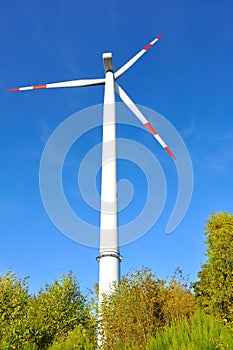 Wind turbine generating electricity