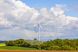 Wind turbine generating electricity