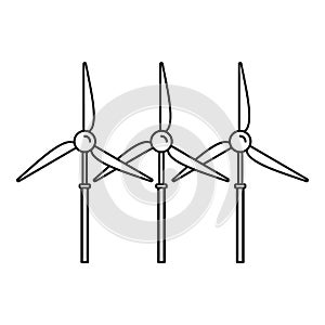 Wind turbine generator icon, outline style