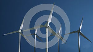 Wind turbine generator wind energy plant power turbine. Wind power renewable electric energy production. 3d rendering