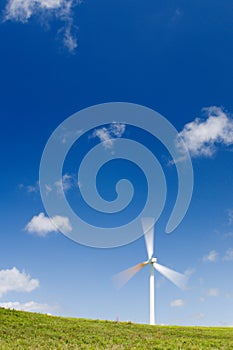 Wind turbine, green power, motion blurred