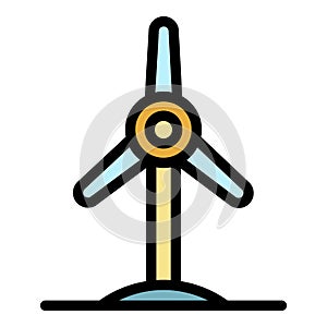 Wind turbine icon color outline vector