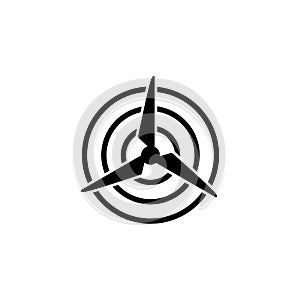 Wind turbine icon vector isolated on white