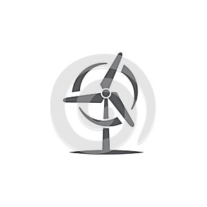 Wind turbine icon on white background