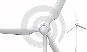 Wind turbine isolated on a white background