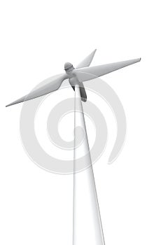 Wind turbine isolated on a white background