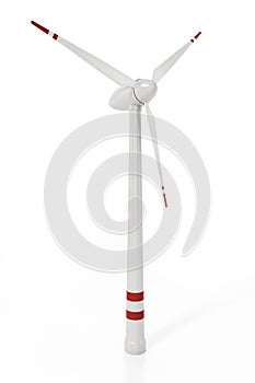 Wind turbine isolated on white background. 3D illustration