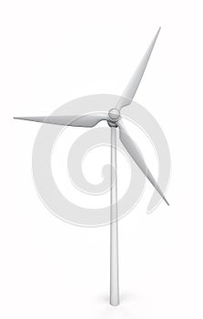 Wind turbine isolated on a white background photo