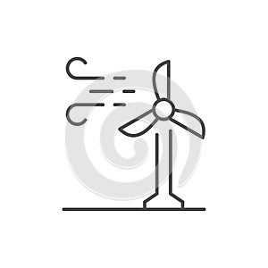 Wind turbine line outline icon