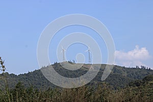 Wind turbine in the mountains