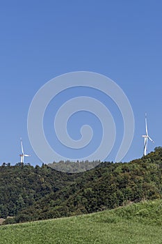 wind turbine in natural landscape environment