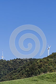 wind turbine in natural landscape environment