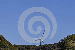 wind turbine in natural landscape environment