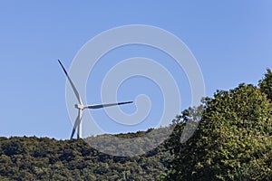 wind turbine in natural landscape environment