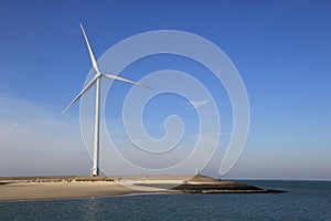 Wind turbine, Neeltje Jans island, Netherlands