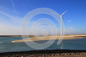 Wind turbine, Neeltje Jans island, Netherlands