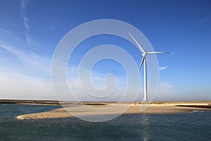 Wind turbine, Neeltje Jans island, Netherlands