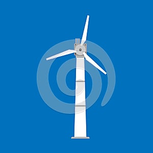 Wind turbine power windmill energy vector icon. Environment technology industry alternative eco generator tower