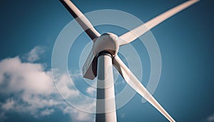 Wind turbine propeller spinning nature electricity generator generated by AI