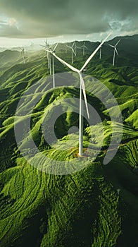 Wind turbine. renewable energy. Generative AI