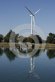 Wind Turbine on the Rhone banks