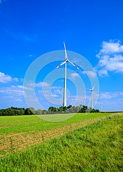 Wind turbine, rural landscape