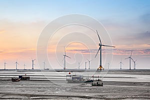 Wind turbine in seashore