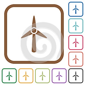 Wind turbine simple icons