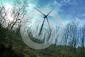 Wind turbine in natural environment