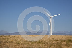 A wind turbine in the Swartland, South Africa.