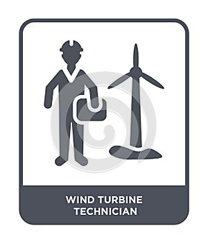 wind turbine technician icon in trendy design style. wind turbine technician icon isolated on white background. wind turbine