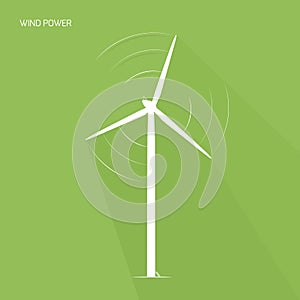 Wind turbine tower green energy logo icon