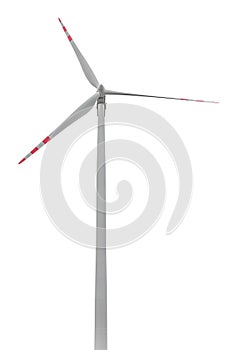 Wind turbine on white background