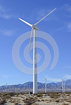 Wind turbine on windfarm Southwest Desert