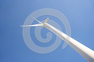 Wind turbines are alternative electricity sources, the concept of sustainable resources, Beautiful sky with wind generators