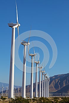 Wind Turbines on Alternative Energy Windmill Farm