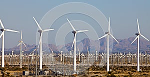 Wind Turbines on Alternative Energy Windmill Farm