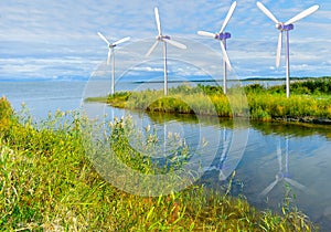 Wind turbines, alternative green ecological energy