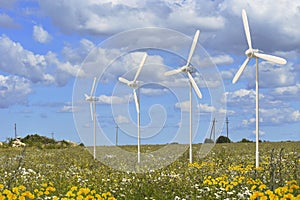 Wind turbines, alternative green ecological energy